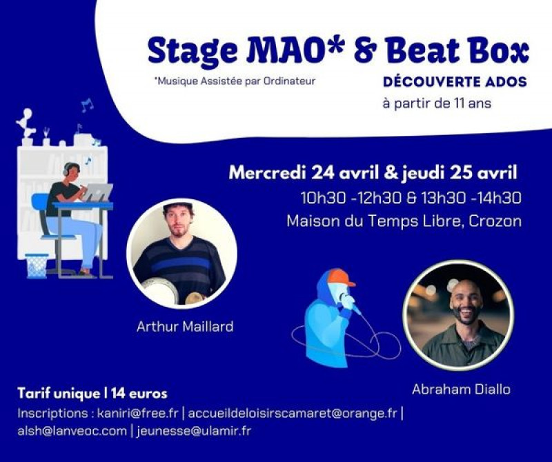 Stages découverte Musiques Assistées par ordinateur & Beat Box