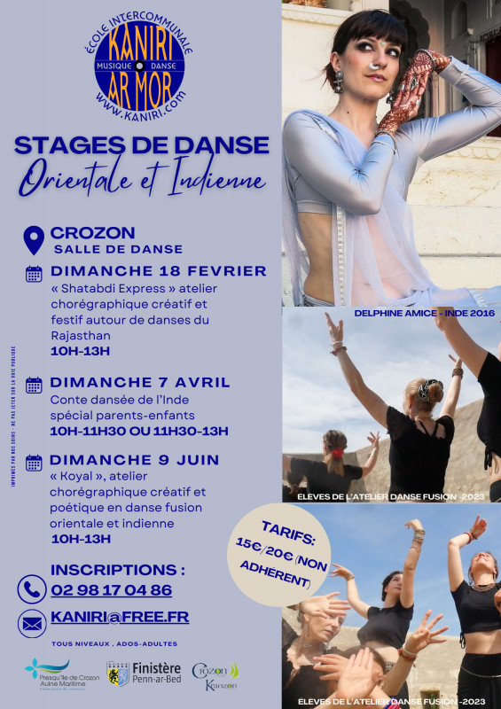 stages de danse fusion orientale et indienne  Crozon 