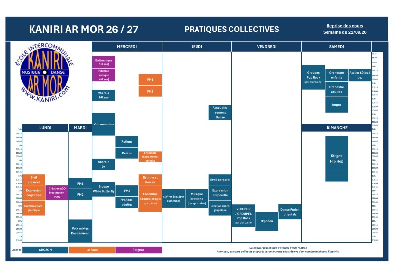 Planning pratiques collectives